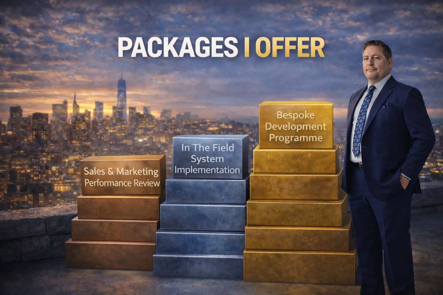 Packages I Offer - Sales & Marketing Performance Review, In The Field System Implementation, Bespoke Development Programme